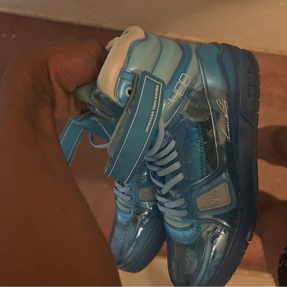 Transparent Louis vuttion high top trainer sneaker BLUE OPEN TO TRADES - Picture 3 of 8